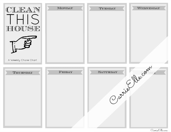 Free Printable Cleaning Charts For Adults