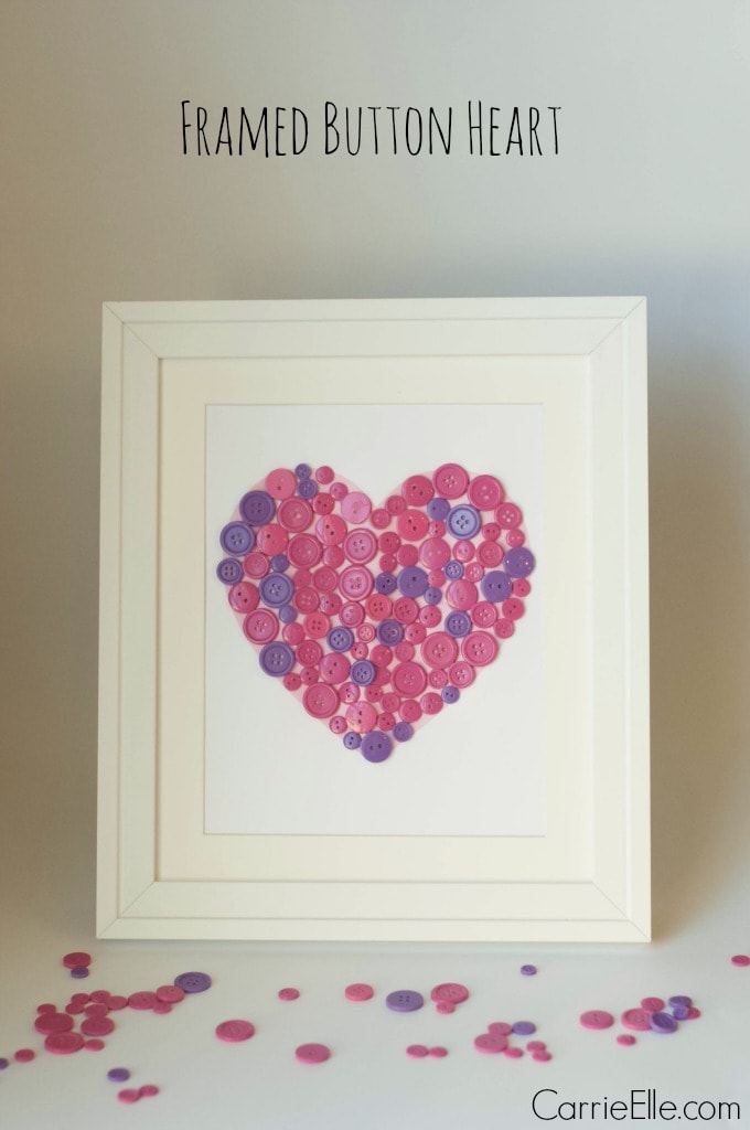 Framed Button Heart