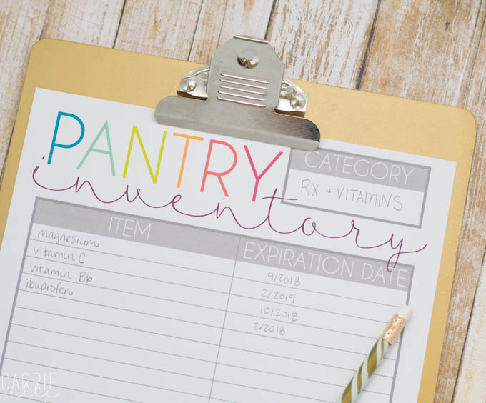 Printable Pantry Inventory List Carrie Elle