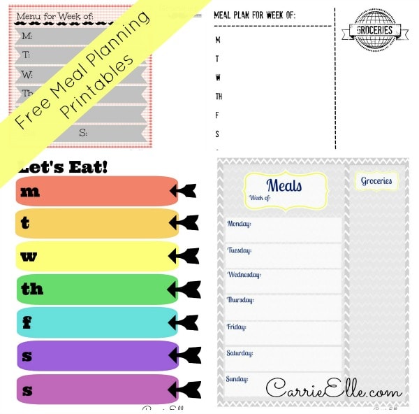 free meal planning printables