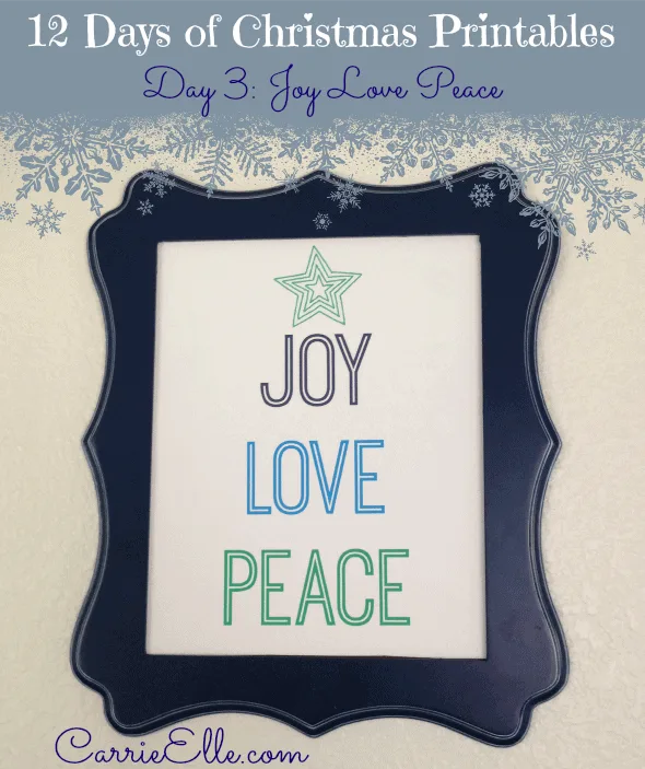 Free Christmas Printables Joy Love Peace