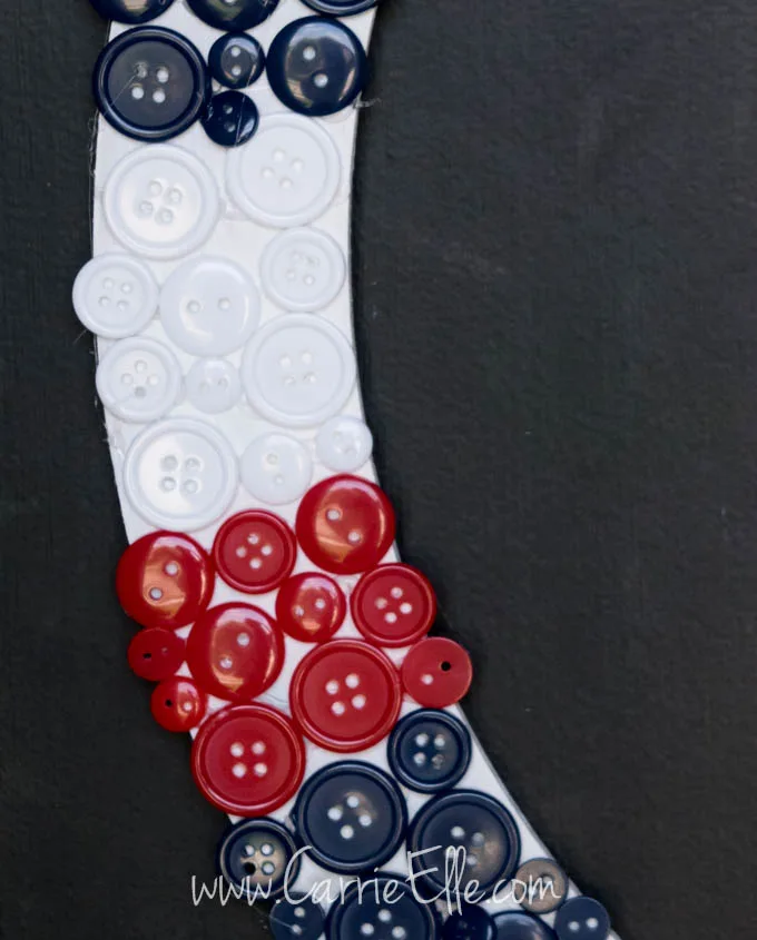 Red white and blue buttons