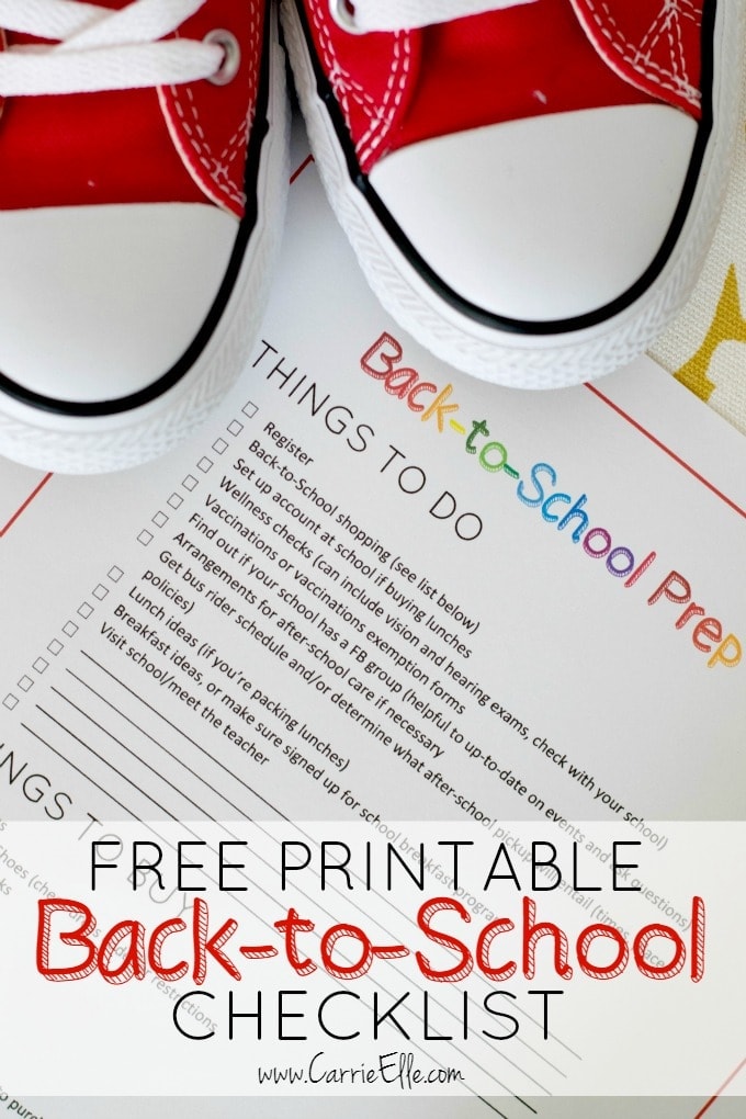 Printable Back-to-School Checklist – and SHOES!