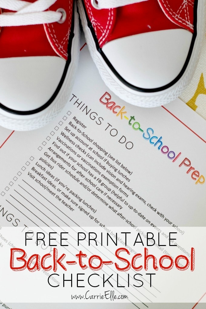 Back to School Printable Checklist