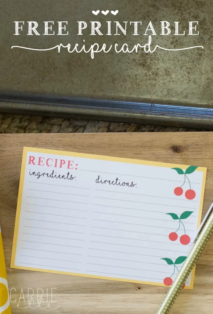 Free Printable Recipe Card