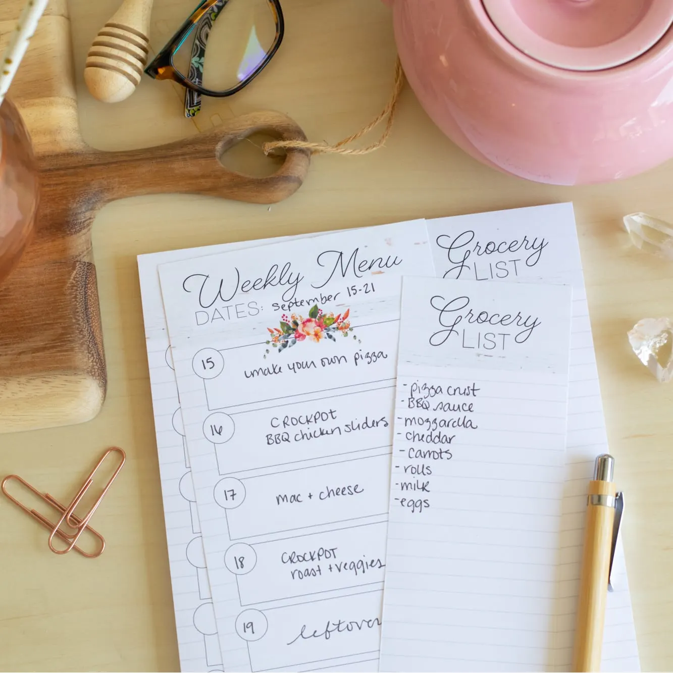 Carrie Elle Meal Plan Notepad
