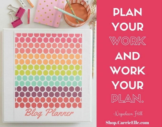 Printable Blog Planner Carrie Elle