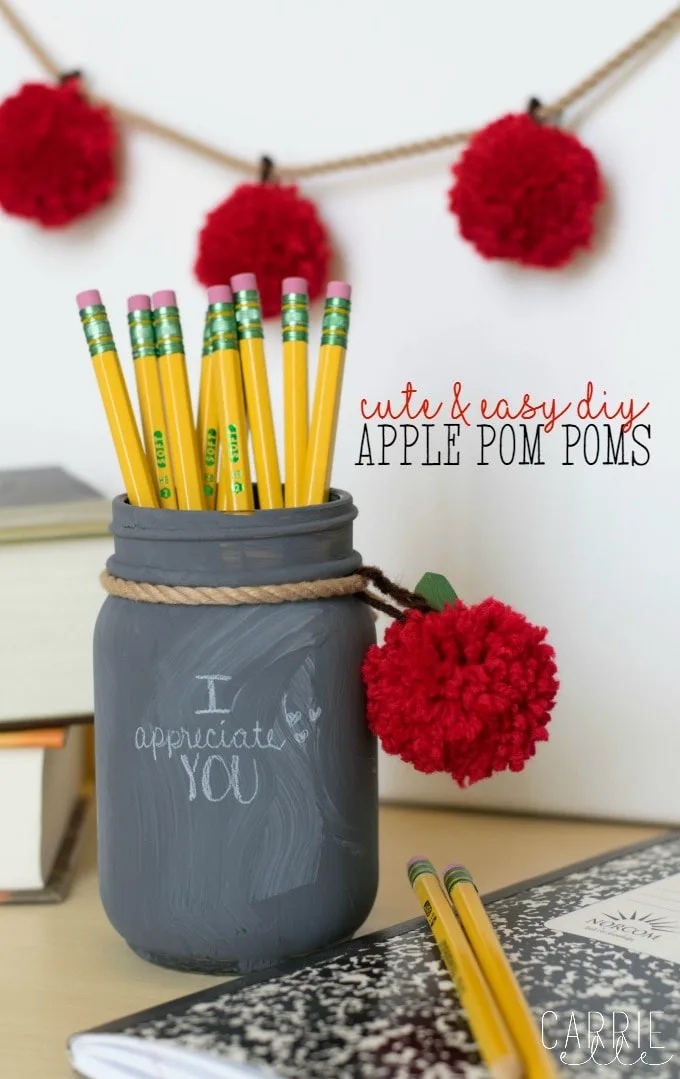 Apple Pom Poms