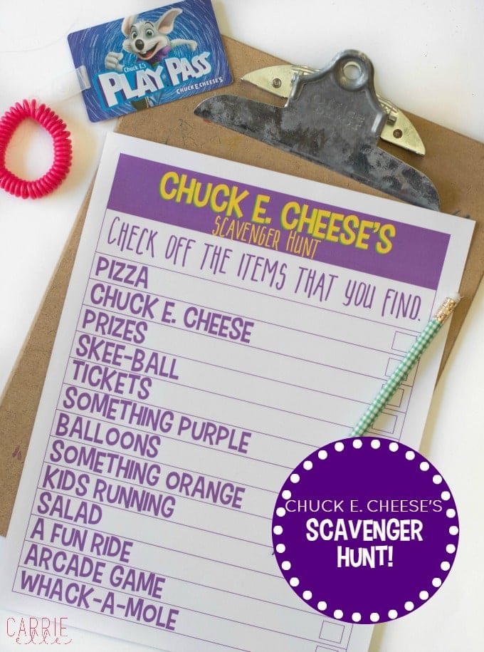 Chuck E. Cheese's Scavenger Hunt