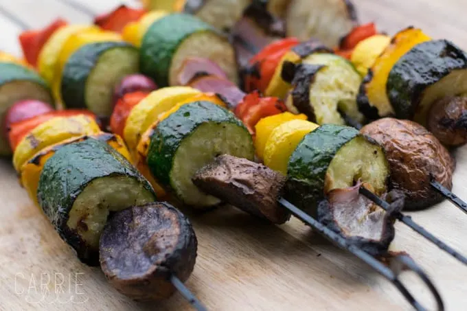 Rainbow Veggie Kabobs (with Weight Watchers Points) - Carrie Elle