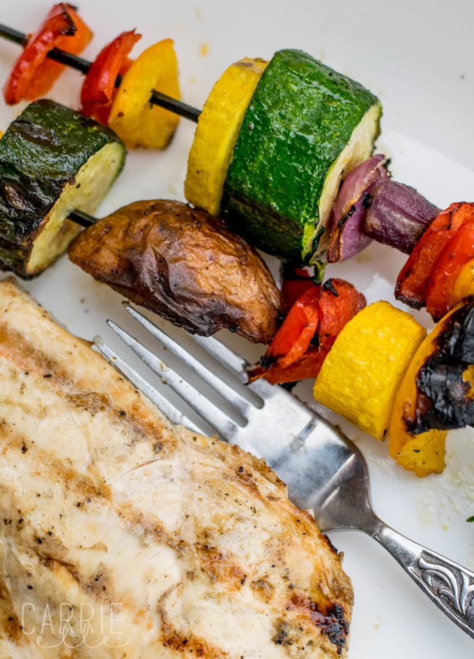 Grilled Rainbow Veggie Kabobs