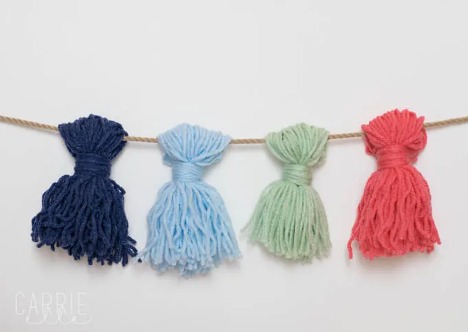Easy DIY Yarn Tassel Garland