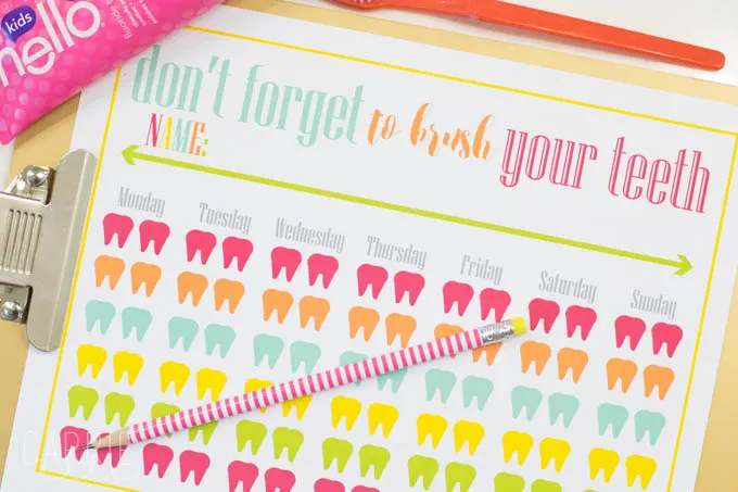 Toothbrushing Printable for Kids
