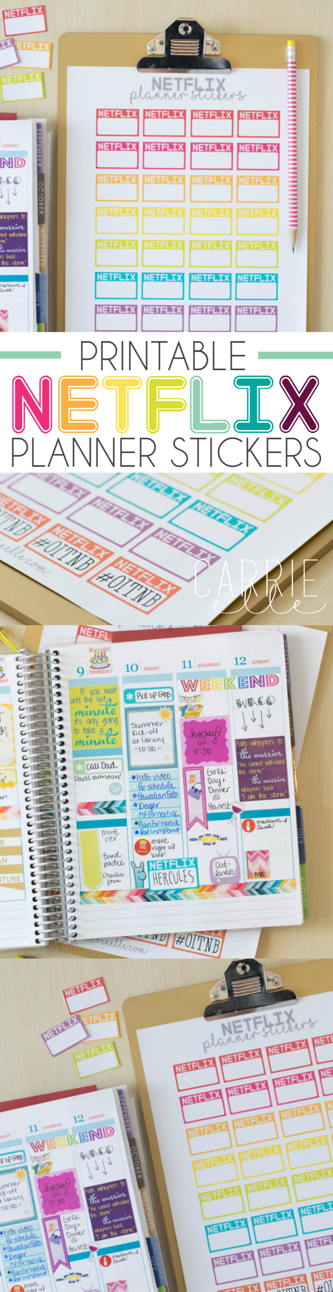 Printable Netflix Planner Stickers