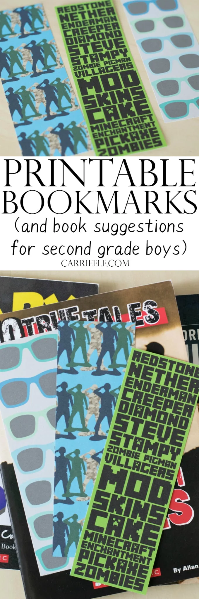 Printable Bookmarks for Boys