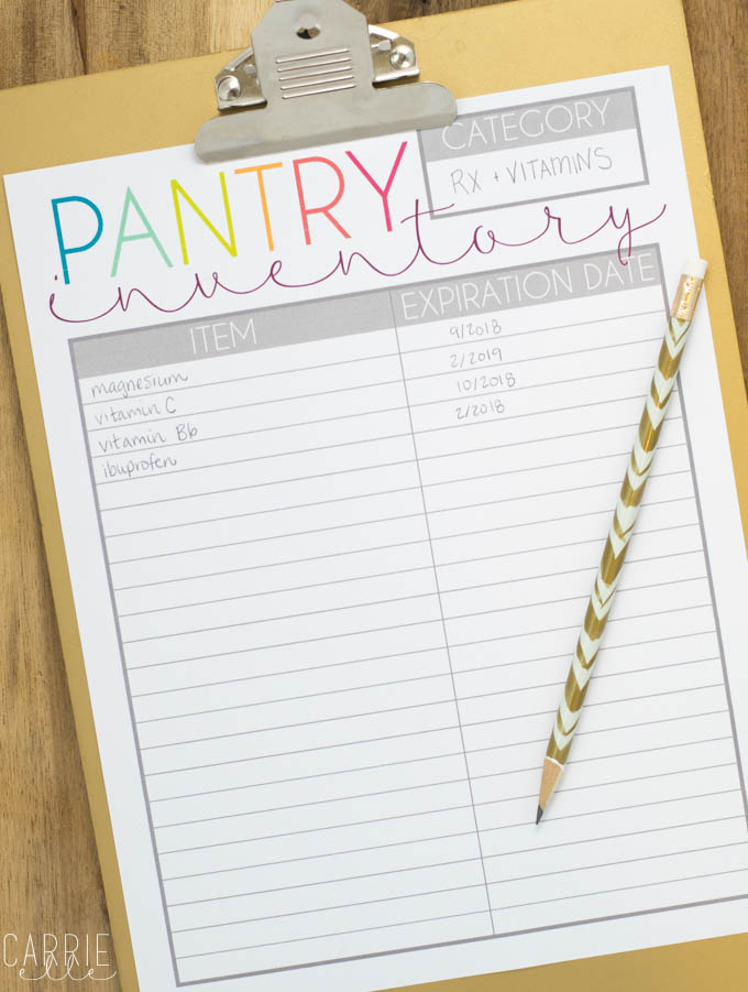 Printable Pantry Inventory