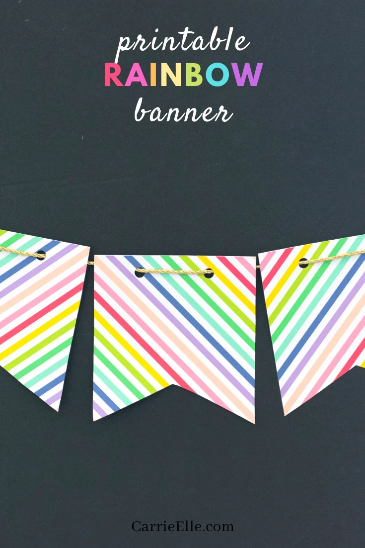 Printable Rainbow Banner CarrieElle.com