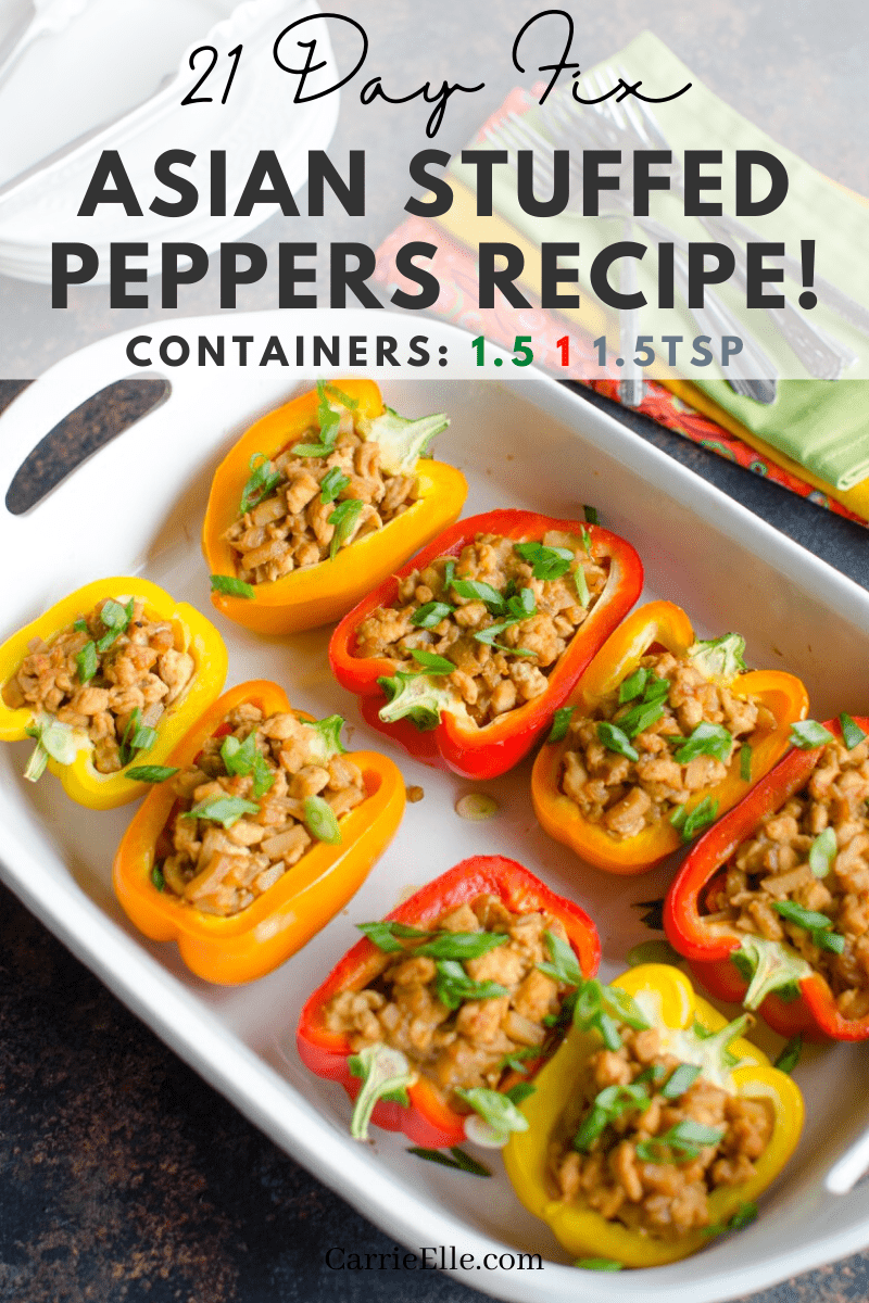 These 21 Day Fix Asian Stuffed Peppers are full of flavor and good for you, too. The whole family will love this tasty recipe!