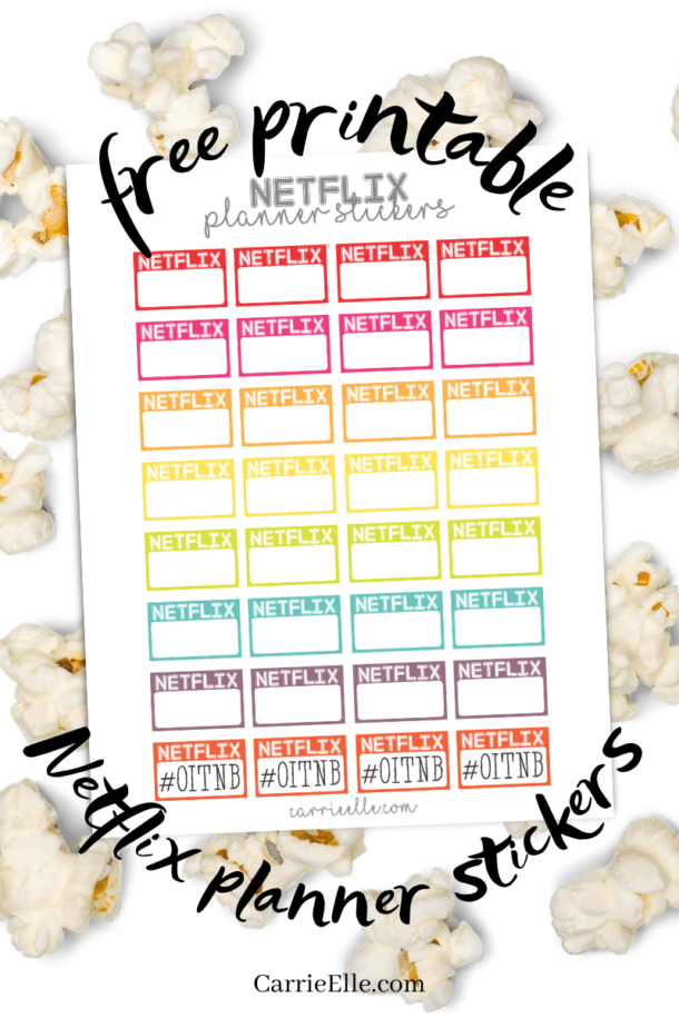 Printable Netflix Planner Stickers - Carrie Elle
