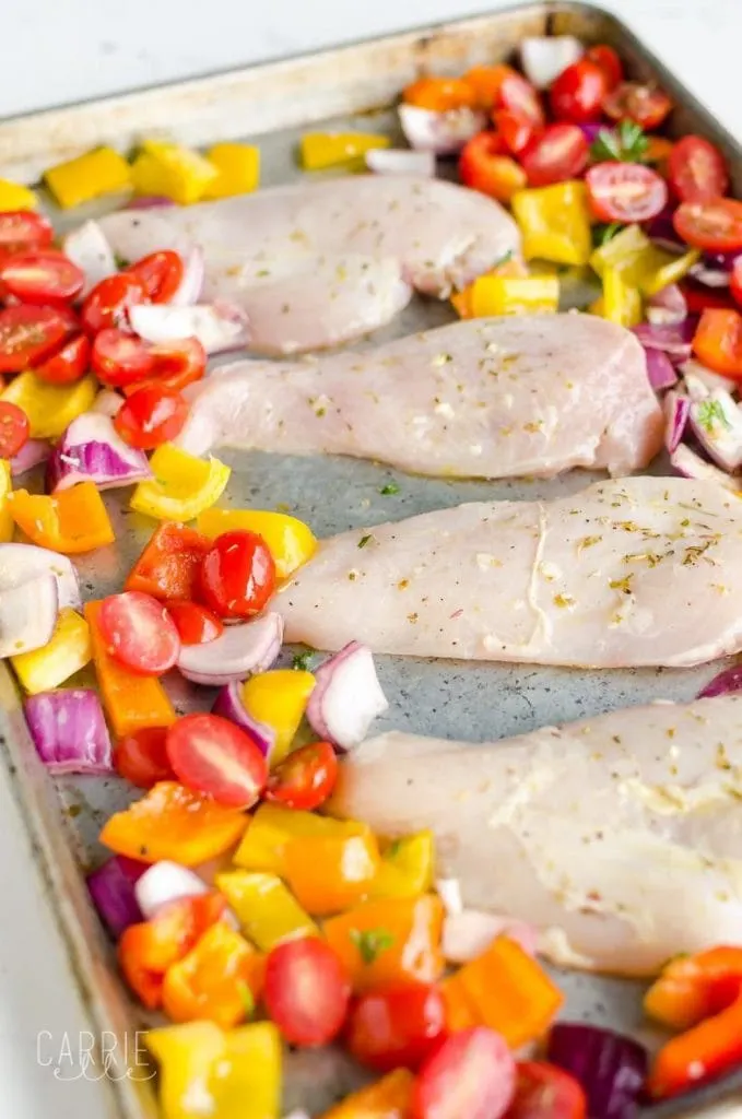 21 Day Fix Lemon Garlic Chicken Sheet Pan