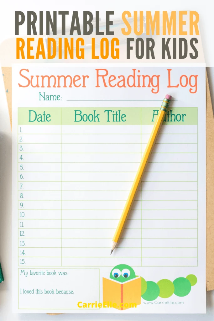 Printable Summer Reading Log for Kids