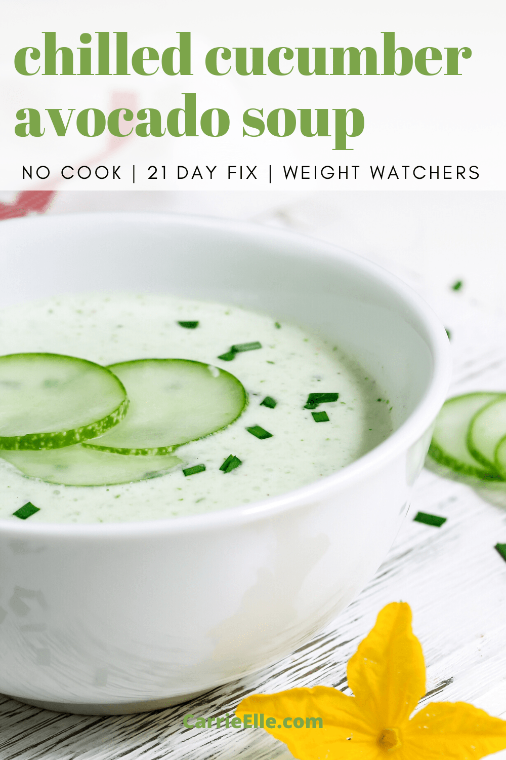 21 Day Fix No-Cook Soup: Chilled Cucumber Soup with Avocado and Fresh Dill