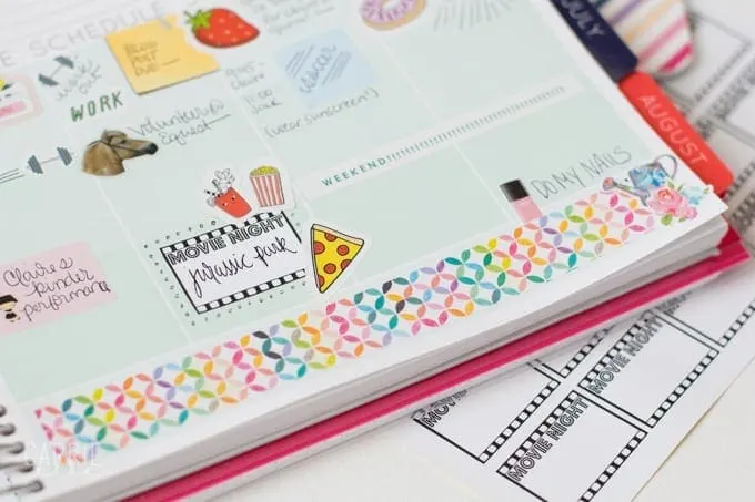 Printable Movie Night Planner Stickers