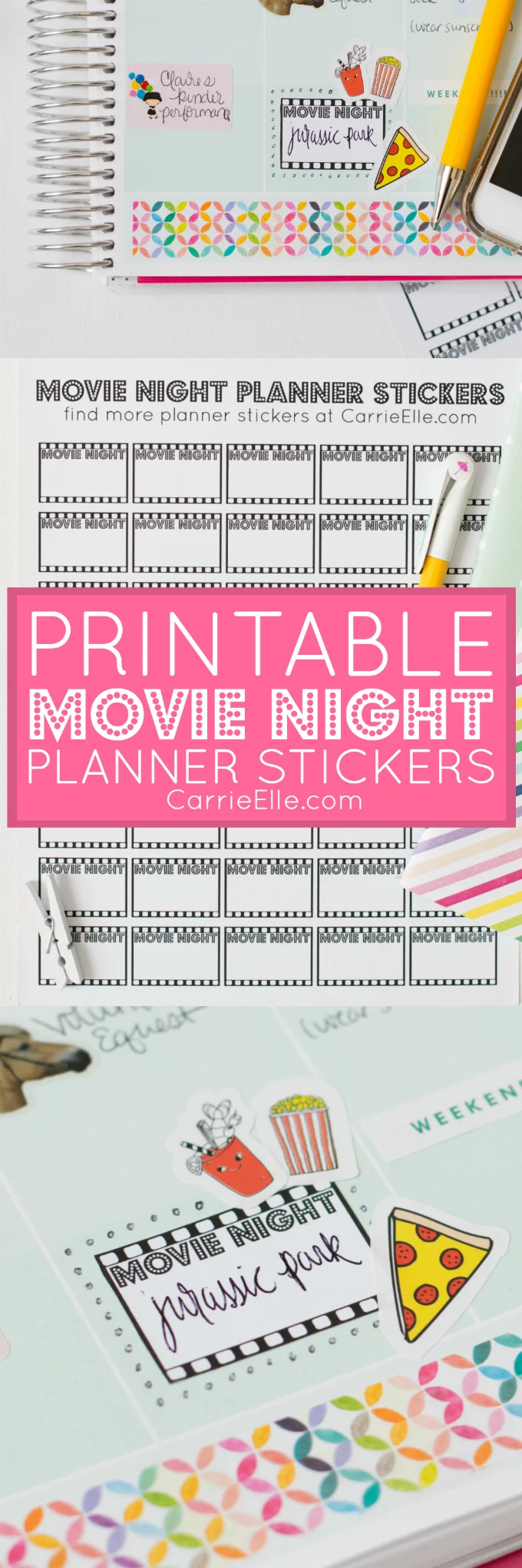 Printable Movie Night Planner Stickers