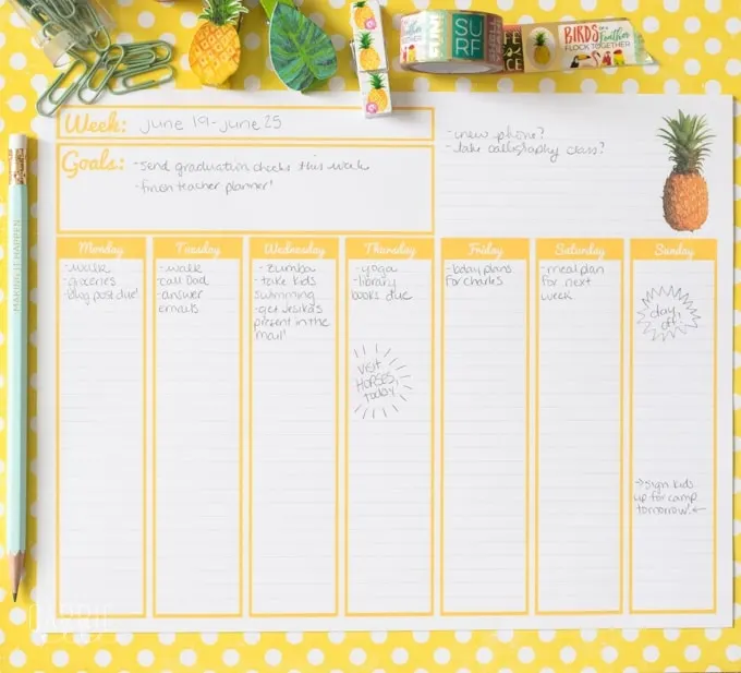 Printable Weekly Calendar