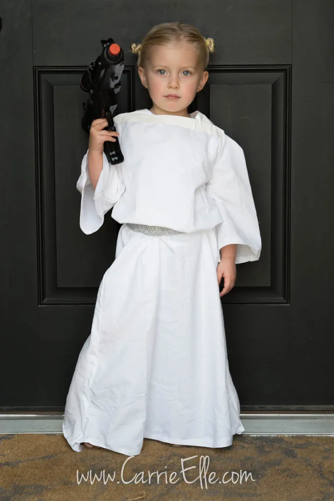 No-Sew DIY Princess Leia Costume for Kids - Carrie Elle