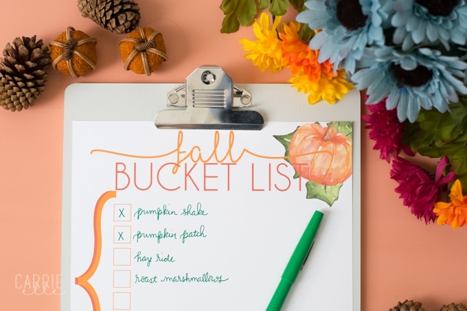 Fall Bucket List Printable