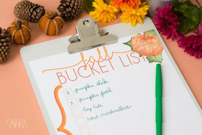 Fall Bucket List Printable