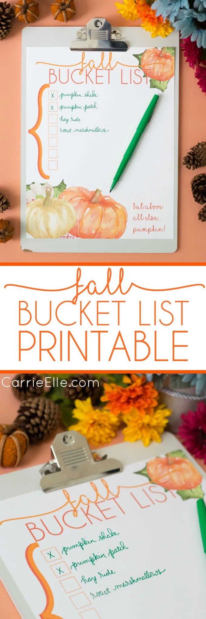 Fall Bucket List Printable Carrie Elle