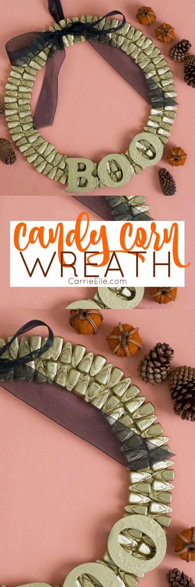 Gold Candy Corn Wreath
