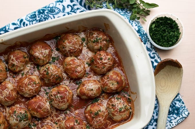 21 Day Fix Garlic Parmesan Turkey Meatballs (with Weight Watchers Points – Keto-friendly!)