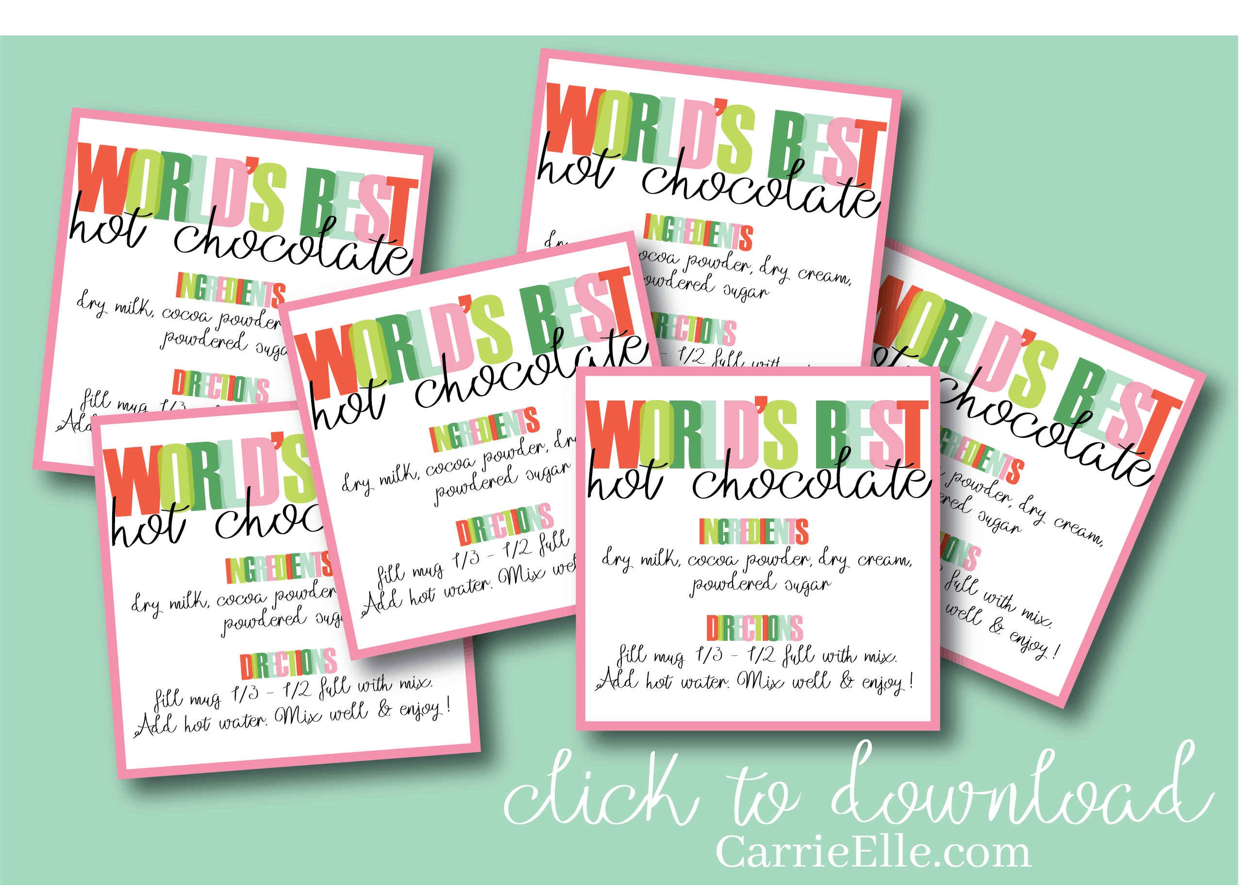Hot Chocolate GIft Tags