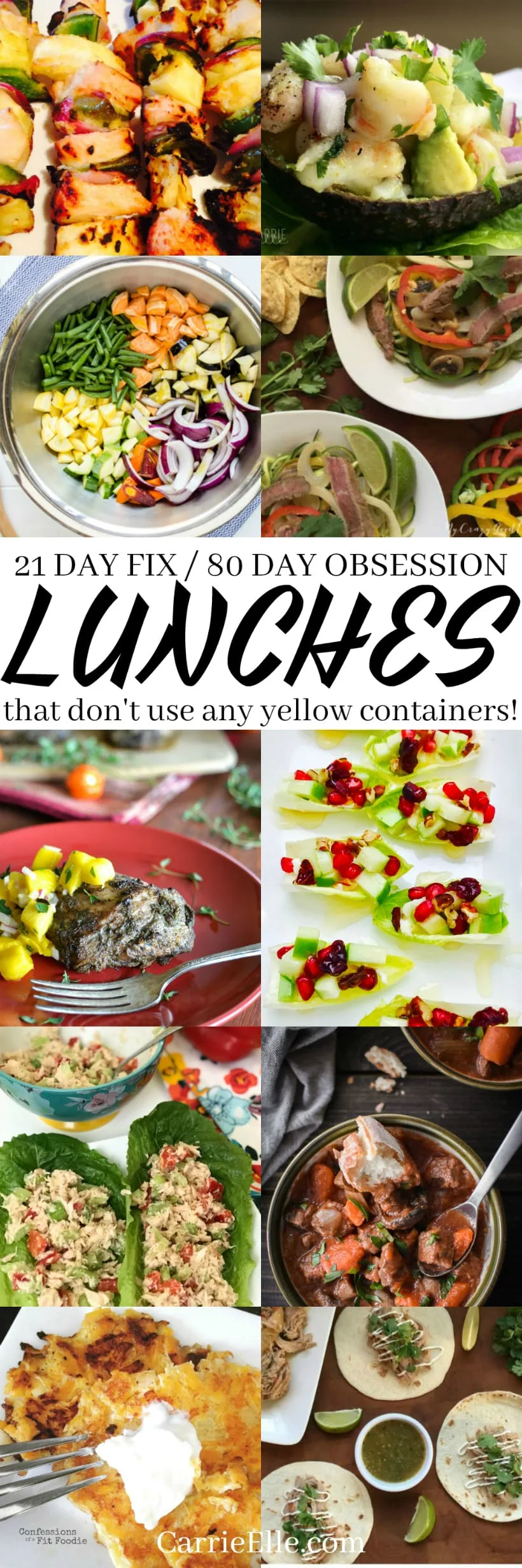 21 Day Fix No Yellows Lunches