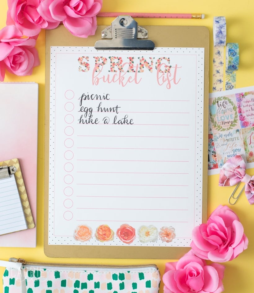 Printable Spring Bucket List