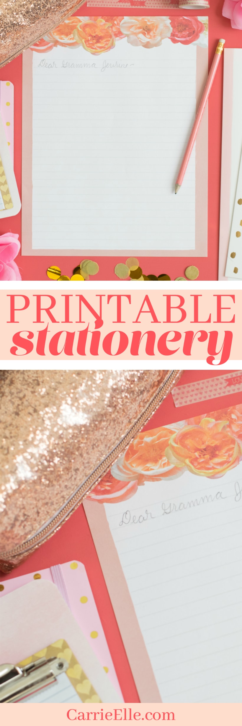 Printable Floral Stationery
