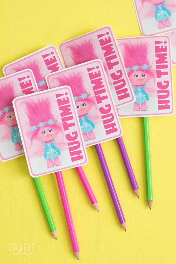 Printable Poppy the Troll Valentine (Treat-Free!) - Carrie Elle