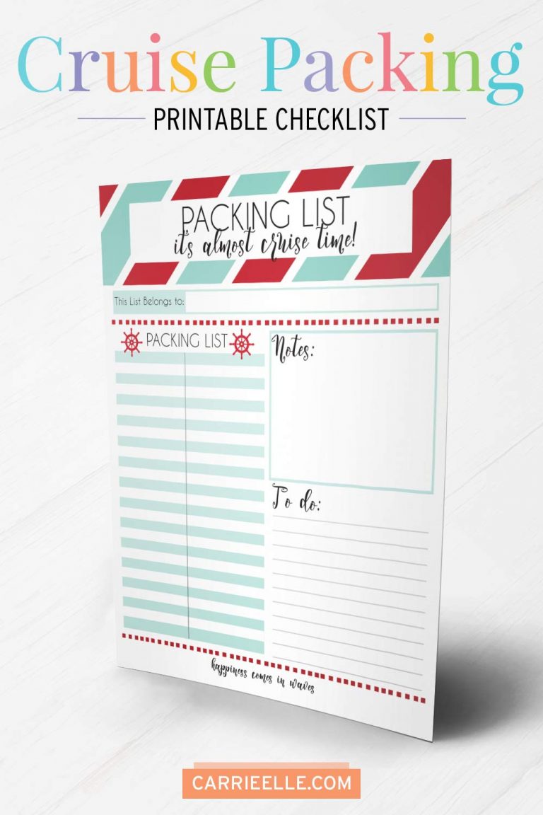 Printable Cruise Packing List for Kids - Carrie Elle