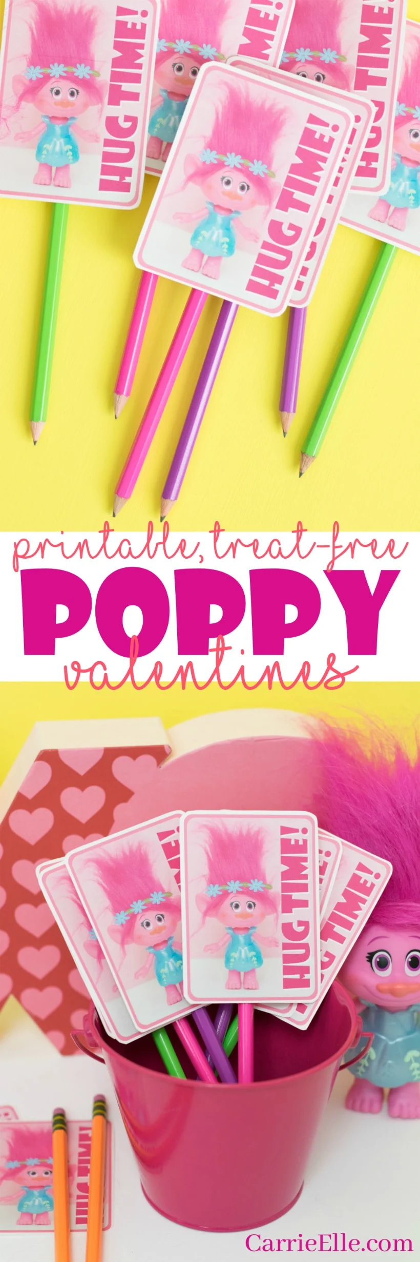 Printable Poppy the Troll Valentines