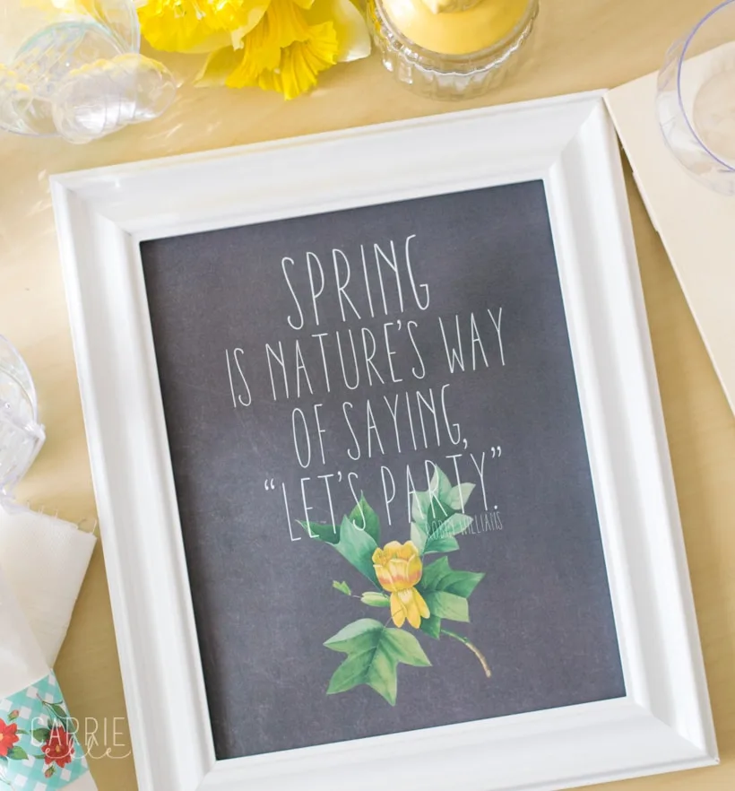 printable spring sign with quote