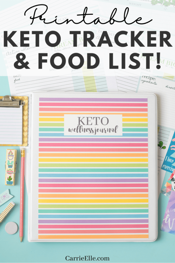 Printable Keto Tracker &amp; Food List - Carrie Elle