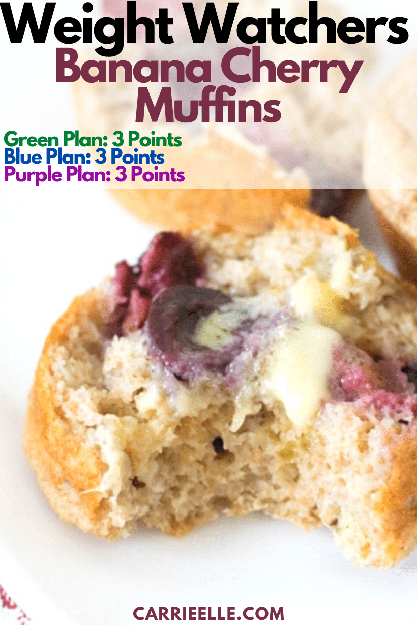 These 21 Day Fix banana cherry muffins are chewy, fluffy and delicious. Also, they don't have any added sugar...but they're plenty sweet!