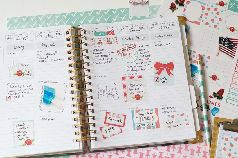 Printable 4th of July Planner Stickers