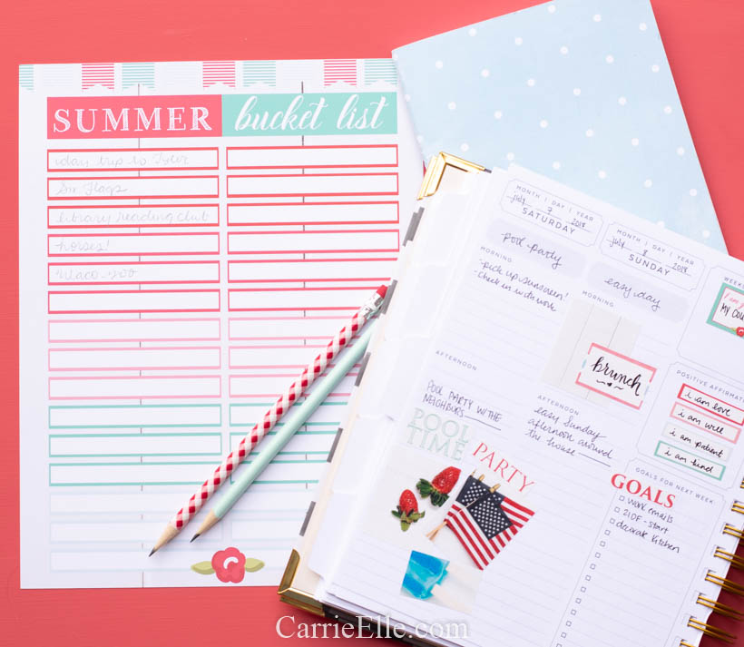 Printable Summer Bucket List