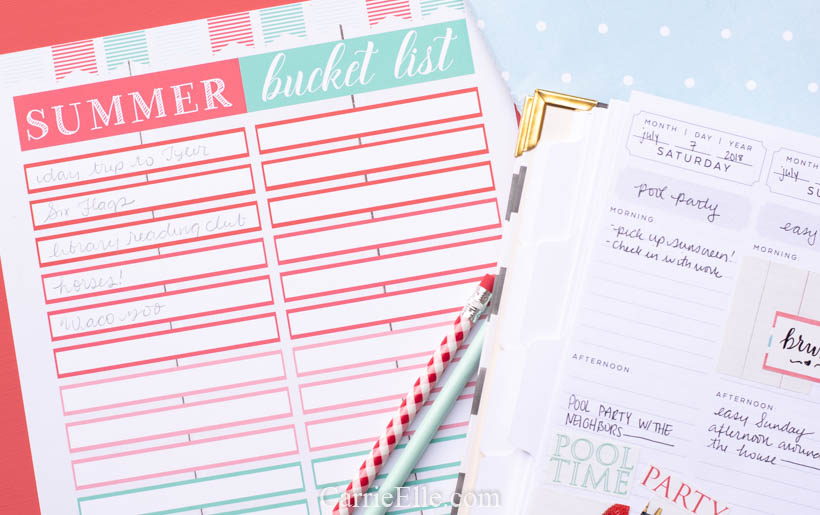 Printable Summer Bucket List