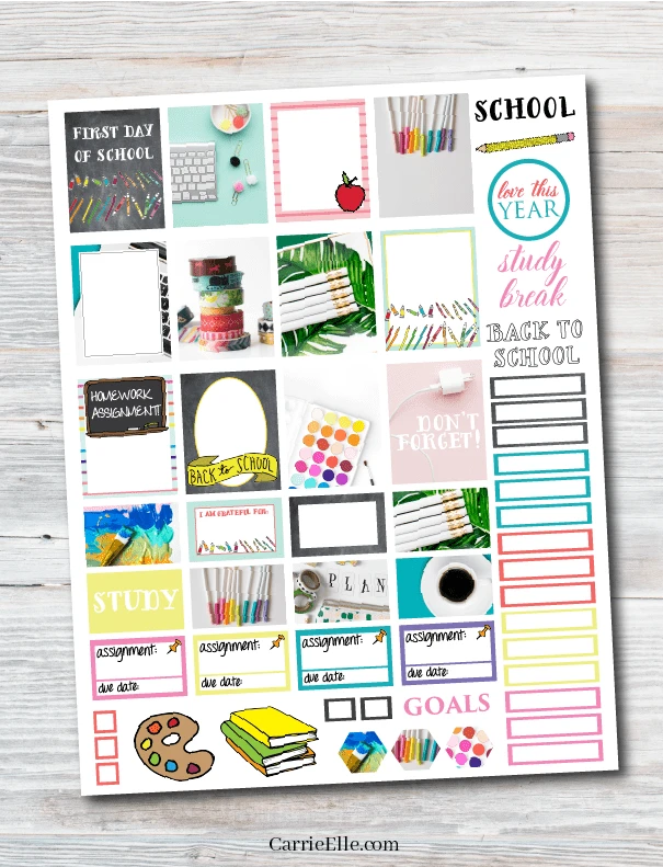 Printable Back-to-School Planner Stickers