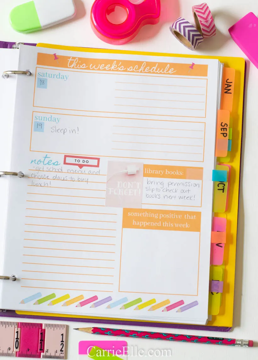 Printable Student Planner